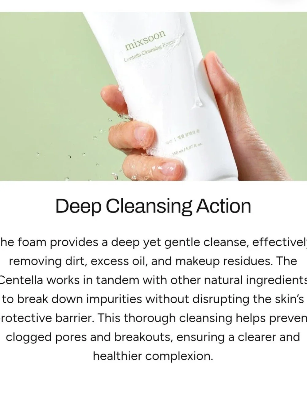 MIXSOON CENTELLA CLEANSING FOAM.